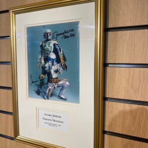 FRAMED SIGNED PHOTOGRAPH THE LATE JEREMY BULLOCH WITH TEMUERA MORRISON (OF)