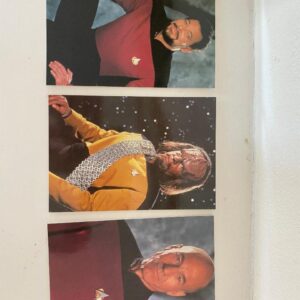 STAR TREK NEXT GENERATION SET OF 3 POSTCARDS OF PICARD, RIKER & WORF (C19)