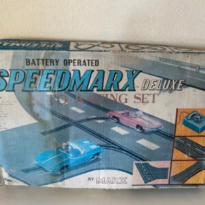 SPEEDMARX BATTERY OPERATED DELUXE RACING SET (NEEDS BATTERIES AND BOX NOT MINT)