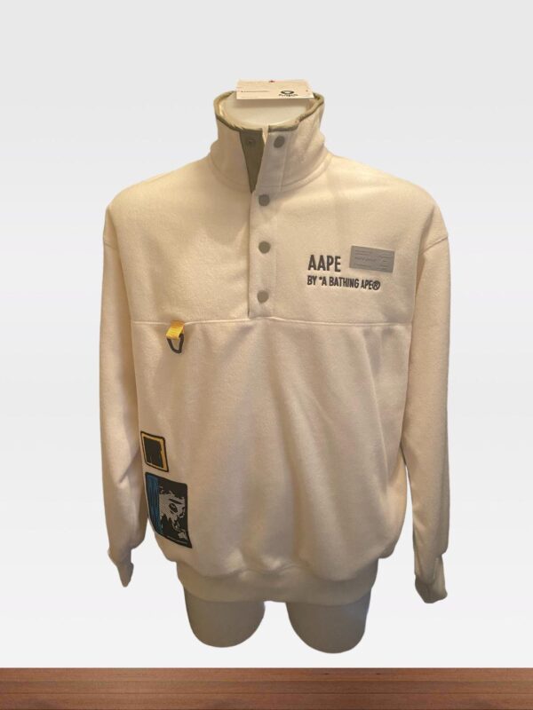 AAPE BY A BATHING APE BUTTON QUARTER MULTIPLE PATCHES SWEATSHIRT