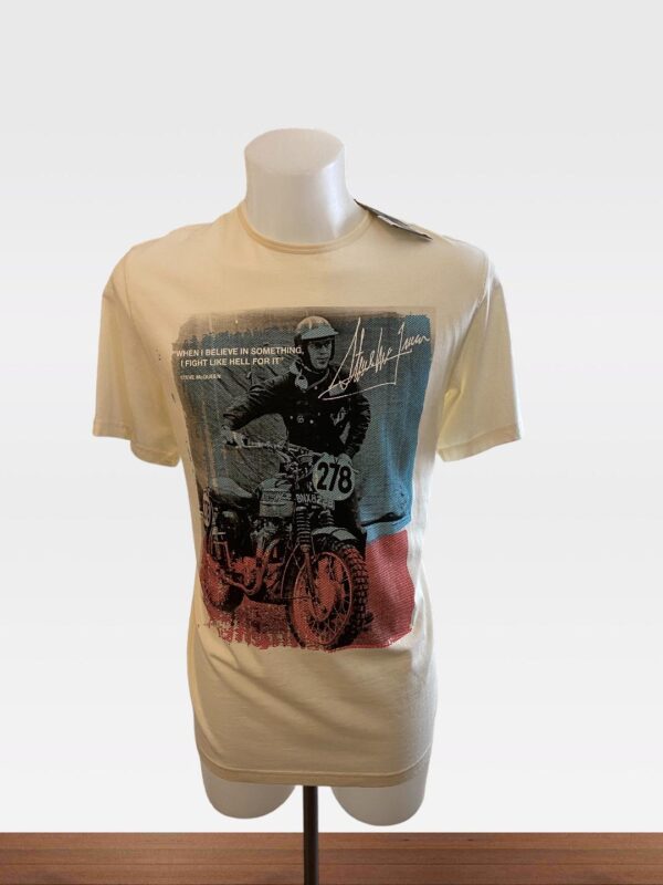 BARBOUR MENS CREW NECK STEVE MCQUEEN COLLECTION T SHIRT BEIGE