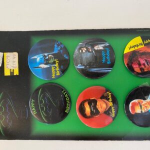 BATMAN SET OF SIX PIN BADGES ON CARD (C16)