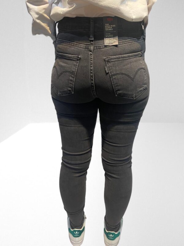 LEVIS 720 WASHED BLACK STRETCH SKINNY JEANS (C3) (H26) - Image 6