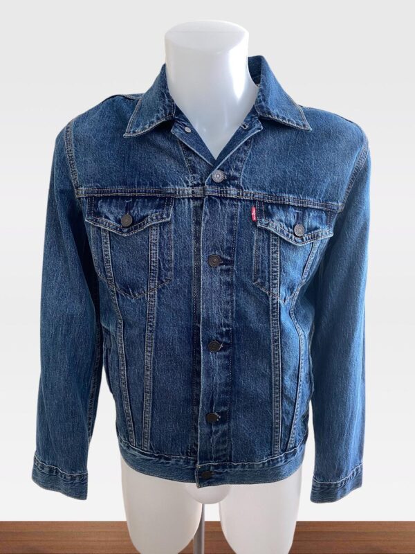 MENS LEVIS TRUCKER DARK BLUE DENIM JACKET (C4)