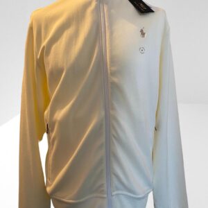 POLO RALPH LAUREN LOGO EMBROIDERED COTTON BLEND LUXURY JERSEY TRACK JACKET