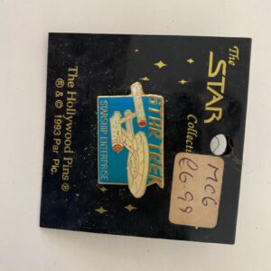 STAR TREK STARSHIP ENTERPRISE LIGHT BLUE PIN BADGE (C41)