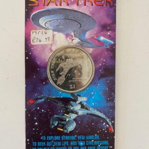 STAR TREK NEXT GENERATION KLINGON ATTACK CRUISER COIN ON CARD