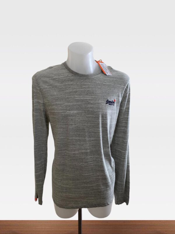 SUPERDRY MENS LONG SLEEVE T SHIRT IN PALE SPIRIT SPACE DYE XXL