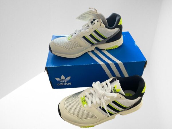 ADIDAS ORIGINALS WOMEN ZX 1000 FAUX SUEDE TRIMMED MESH OFF WHITE SNEAKERS