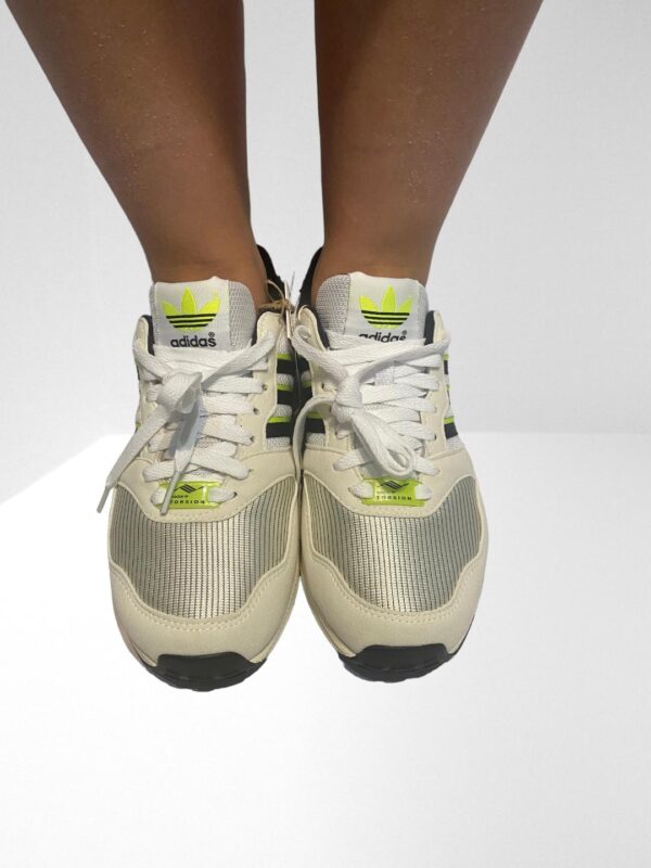 ADIDAS ORIGINALS WOMEN ZX 1000 FAUX SUEDE TRIMMED MESH OFF WHITE SNEAKERS - Image 5