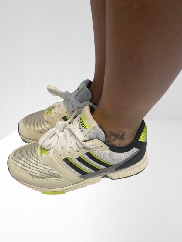 ADIDAS ORIGINALS WOMEN ZX 1000 FAUX SUEDE TRIMMED MESH OFF WHITE SNEAKERS - Image 8