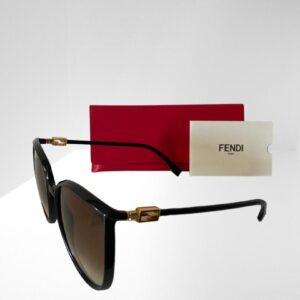 FENDI WOMEN'S BLACK SUNGLASSES 59mm WITH RED CASE AND CLOTH (C1)
