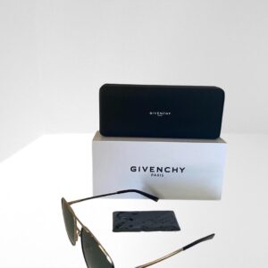 GIVENCHY AVIATOR STYLE GOLD TONE SUNGLASSES & CASE & CLOTH (C1)