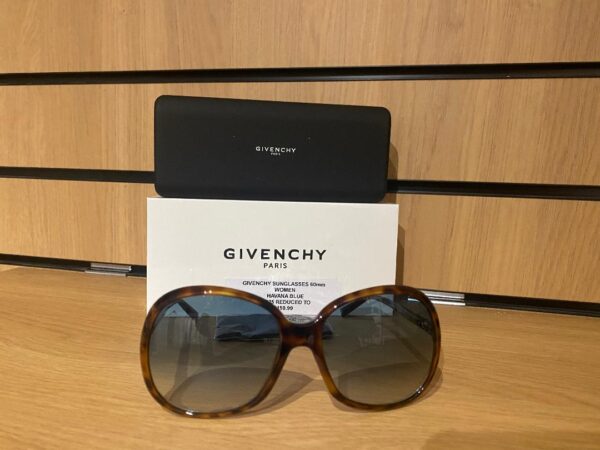 GIVENCHY WOMEN HAVANA/BLUE SUNGLASSES 60mm WITH CASE AND CLOTH (C1) - Image 3