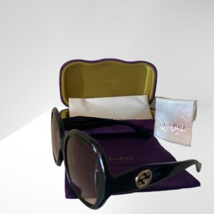 GUCCI BLACK PLUM GRADIENT SUNGLASSES 56MM PURPLE CASE & CLOTH (C2)