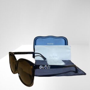 GUCCI HAVANA BROWN SUNGLASSES 56mm BLACK CASE & CLOTH (C2)