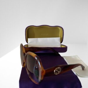 GUCCI HAVANA RED SUNGLASSES 56mm PURPLE CASE & CLOTH (C2)