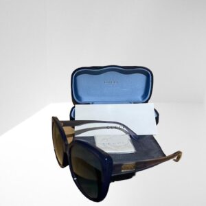 GUCCI WOMEN BLUE / BROWN SUNGLASSES 57mm BLACK CASE & CLOTH (C2)