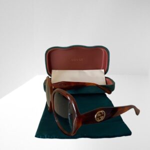 GUCCI BLUE / BROWN SUNGLASSES 59mm GREEN CASE & CLOTH (C2)