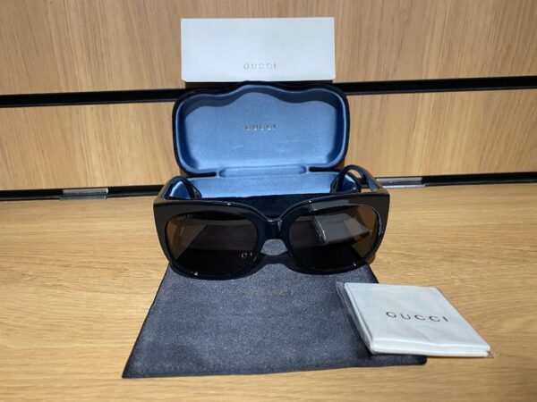 GUCCI BLACK / BROWN SUNGLASSES 57mm BLACK CASE & CLOTH (C2) - Image 3