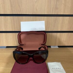 GUCCI TORTOISE BROWN SUNGLASSES 56mm RED CASE & CLOTH (C2  display picture 2