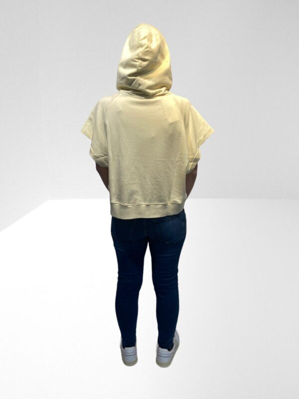 MANGO WOMEN ECRU COTTON HOODIE HALF SLEEVE (HXS) (BB35) - Image 3