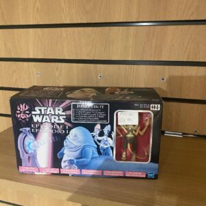 STAR WARS JABBA AND THE ANNOUNCER FIGURES (BOX NOT MINT AND FADED) (C50)