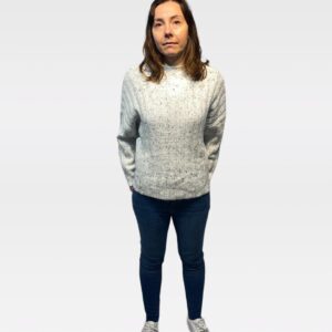 MANGO WOMEN GREY FLECKED KNIT JUMPER (BB35)