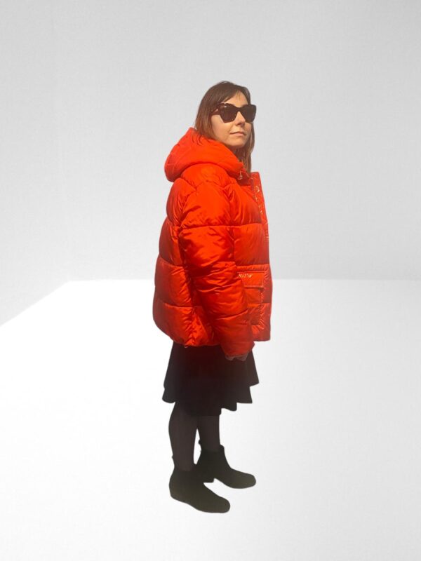 M MISSONI WOMEN TOMATO RED EMBROIDERED QUILTED HOODED JACKET (HM) - Image 5