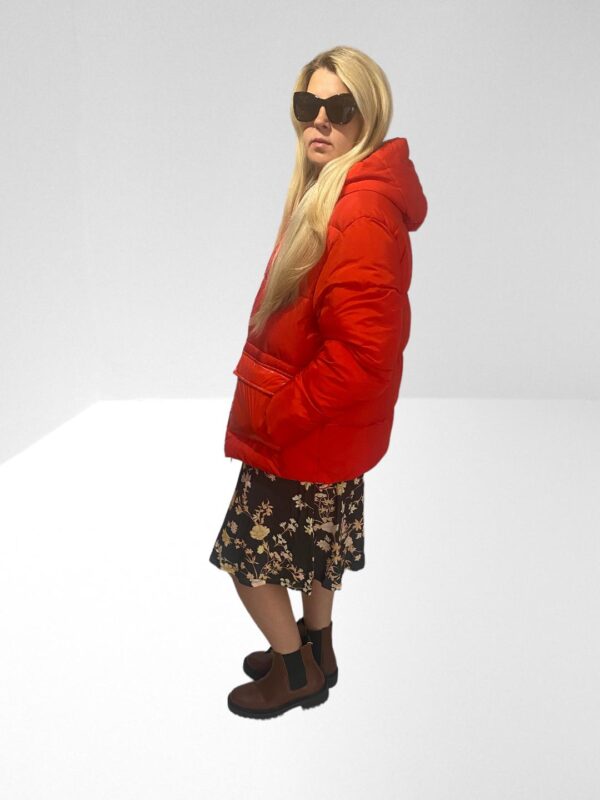 M MISSONI WOMEN TOMATO RED EMBROIDERED QUILTED HOODED JACKET (HM) - Image 14