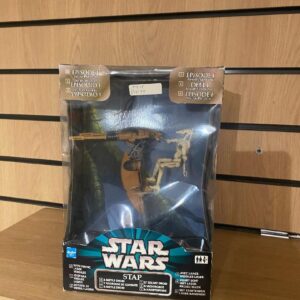 STAR WARS EP 1 STAP AND BATTLE DROID FIGURE (BOX NOT MINT WITH SPLIT CELLOPHANE) (C50)