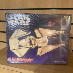 STAR WARS COLLECTORS EDITION TIE INTERCEPTOR IN GOLD TONE DETAIL SEALED BOX (CB2)