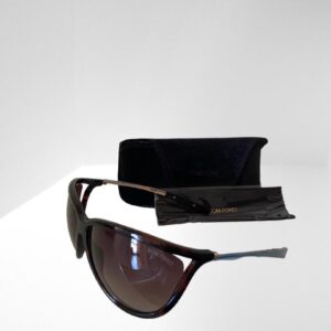 TOM FORD DARK HAVANA SUNGLASSES 70mm CASE & CLOTH (C2)