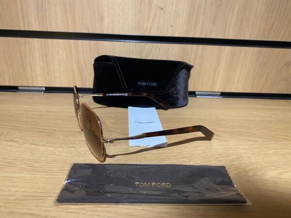 TOM FORD WOMEN GOLD / BROWN SUNGLASSES 57mm CASE & CLOTH (C2) - Image 4