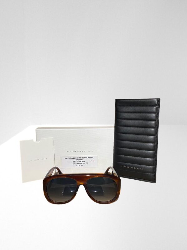 VICTORIA BECKHAM BROWN SUNGLASSES 56mm WITH POUCH CASE (C2) - Image 7