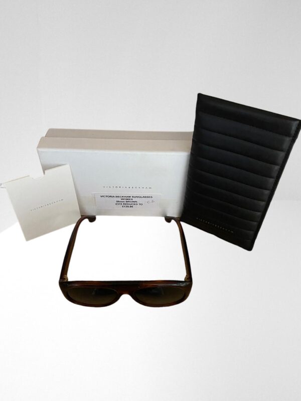 VICTORIA BECKHAM BROWN SUNGLASSES 56mm WITH POUCH CASE (C2) - Image 8