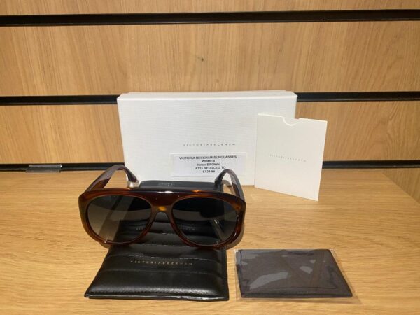 VICTORIA BECKHAM BROWN SUNGLASSES 56mm WITH POUCH CASE (C2) - Image 3