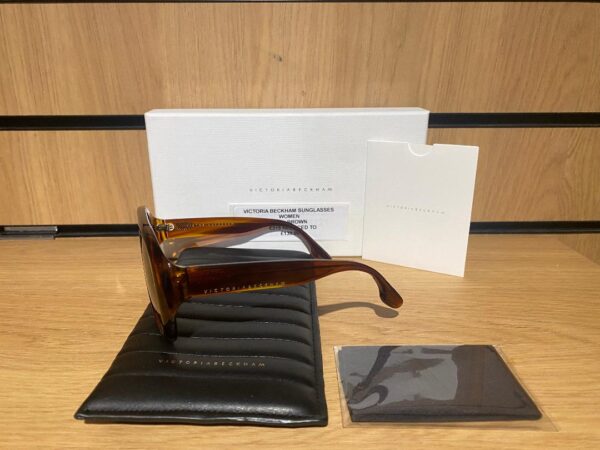 VICTORIA BECKHAM BROWN SUNGLASSES 56mm WITH POUCH CASE (C2) - Image 4