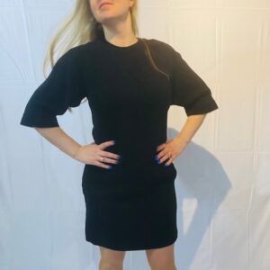 VICTORIA,VICTORIA BECKHAM NAVY CUTOUT CREPE MINI DRESS (H8)