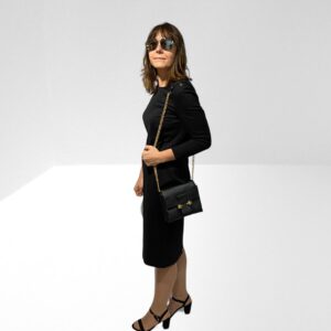 ALEXANDER MCQUEEN BLACK SKULL PEBBLED LEATHER SHOULDER BAG (BB22)