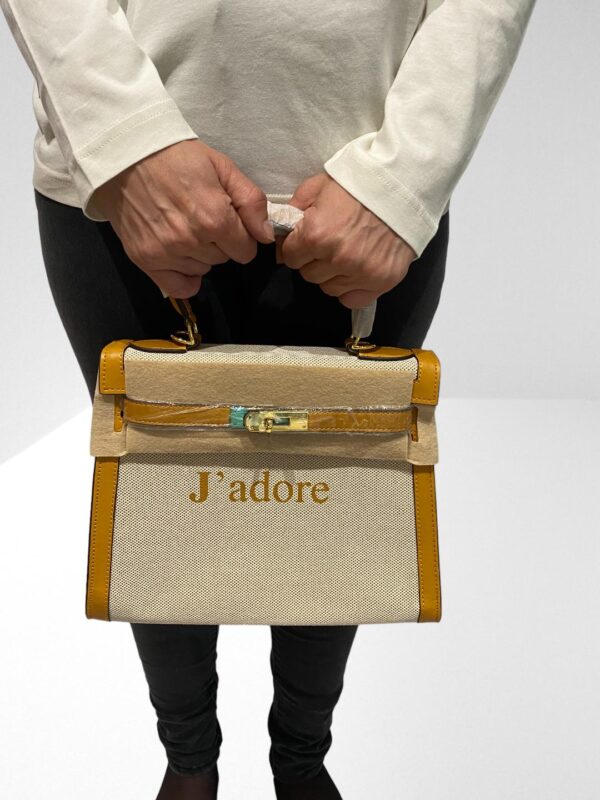 LILY & BEAN EGERTON CROSSBODY BAG MUSTARD YELLOW LEATHER HAND PAINTED "J'adore" (BB20) (BB21)) - Image 8