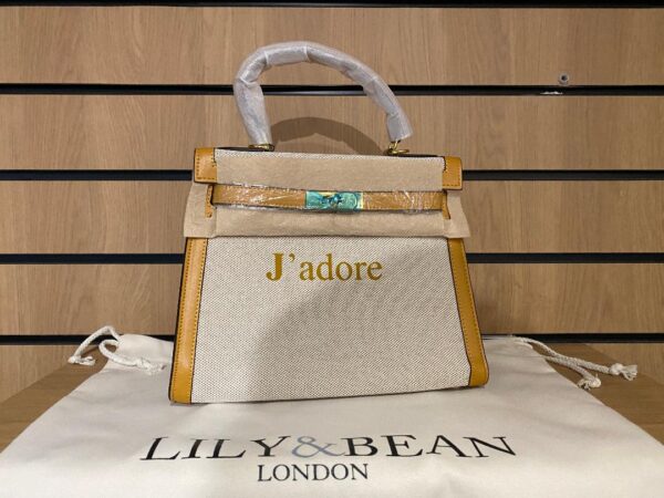 LILY & BEAN EGERTON CROSSBODY BAG MUSTARD YELLOW LEATHER HAND PAINTED "J'adore" (BB20) (BB21)) - Image 3