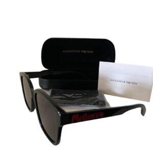 ALEXANDER MCQUEEN BLACK / GREY SUNGLASSES 55mm CASE & CLOTH (C55)
