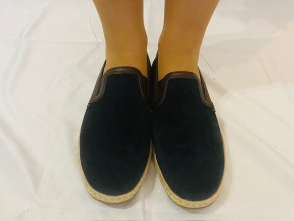 FLASH SALE, THIS IS NUMBER THIRTEEN OF TWENTY FIVE PRODUCTS THAT IS FURTHER REDUCED IN PRICE, DOLCE & GABBANA NAVY SUEDE ESPADRILLE LOAFERS