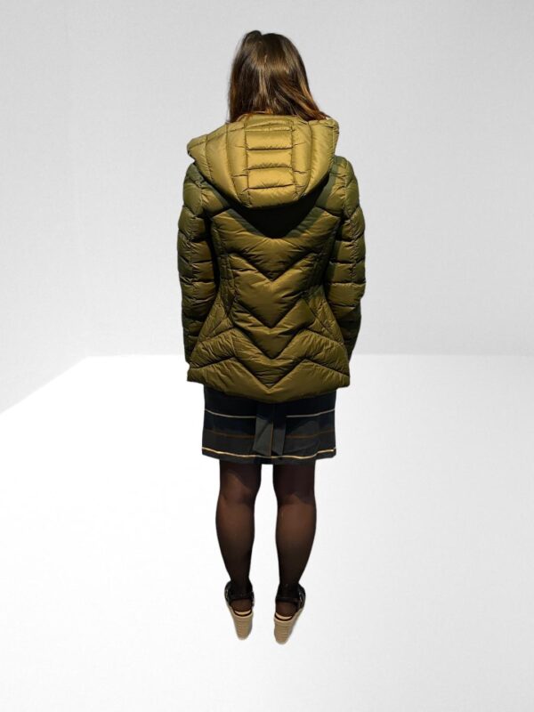 KAREN MILLEN DOWN FILLED KHAKI GREEN PUFFER PACKABLE JACKET (H6) (BB11) - Image 5