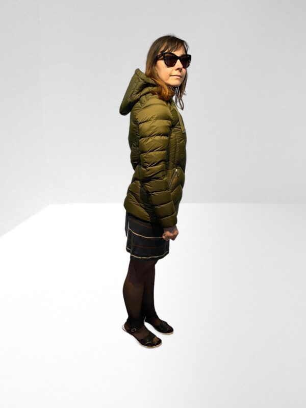 KAREN MILLEN DOWN FILLED KHAKI GREEN PUFFER PACKABLE JACKET (H6) (BB11) - Image 3