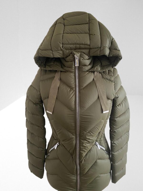 KAREN MILLEN DOWN FILLED KHAKI GREEN PUFFER PACKABLE JACKET (H6) (BB11) - Image 7