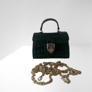 ASPINAL OF LONDON MAYFAIR NANO EVERGREEN LEATHER CROC STYLE (C10) (C55)