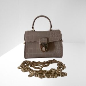 ASPINAL OF LONDON MAYFAIR NANO SOFT TAUPE LEATHER CROC STYLE (C10) (C55)