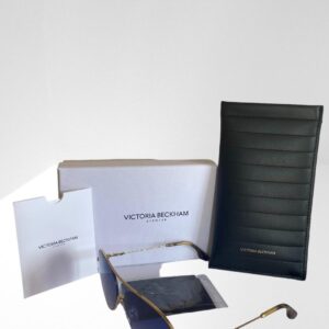 VICTORIA BECKHAM GOLD TEAL SUNGLASSES 61mm WITH CASE POUCH and CLOTH (C1)
